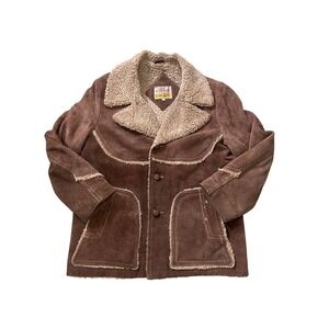 Vintage 1970s GRaIS Shearling Coat – Brown Suede | Size 44